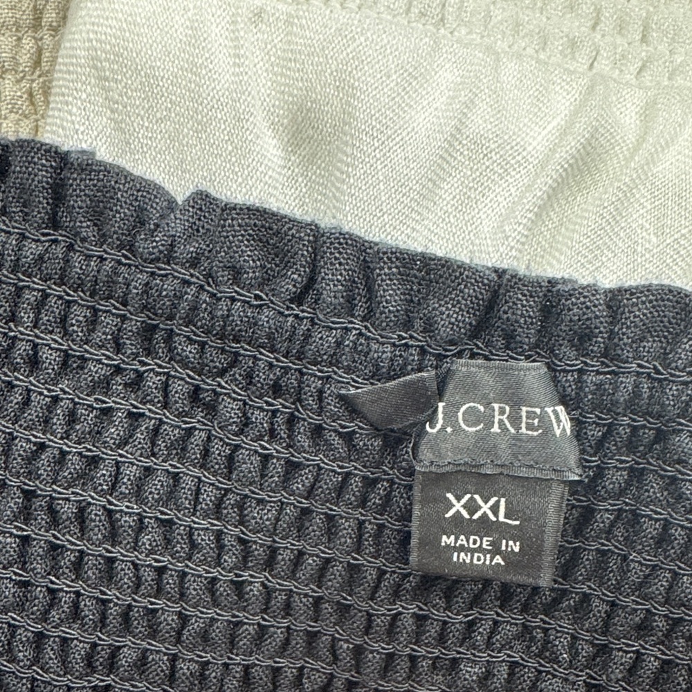 J. Crew Linen Smocked Waist Mini Skirt Bundle XXL Plus Size Black, White & Linen - Picture 2 of 16